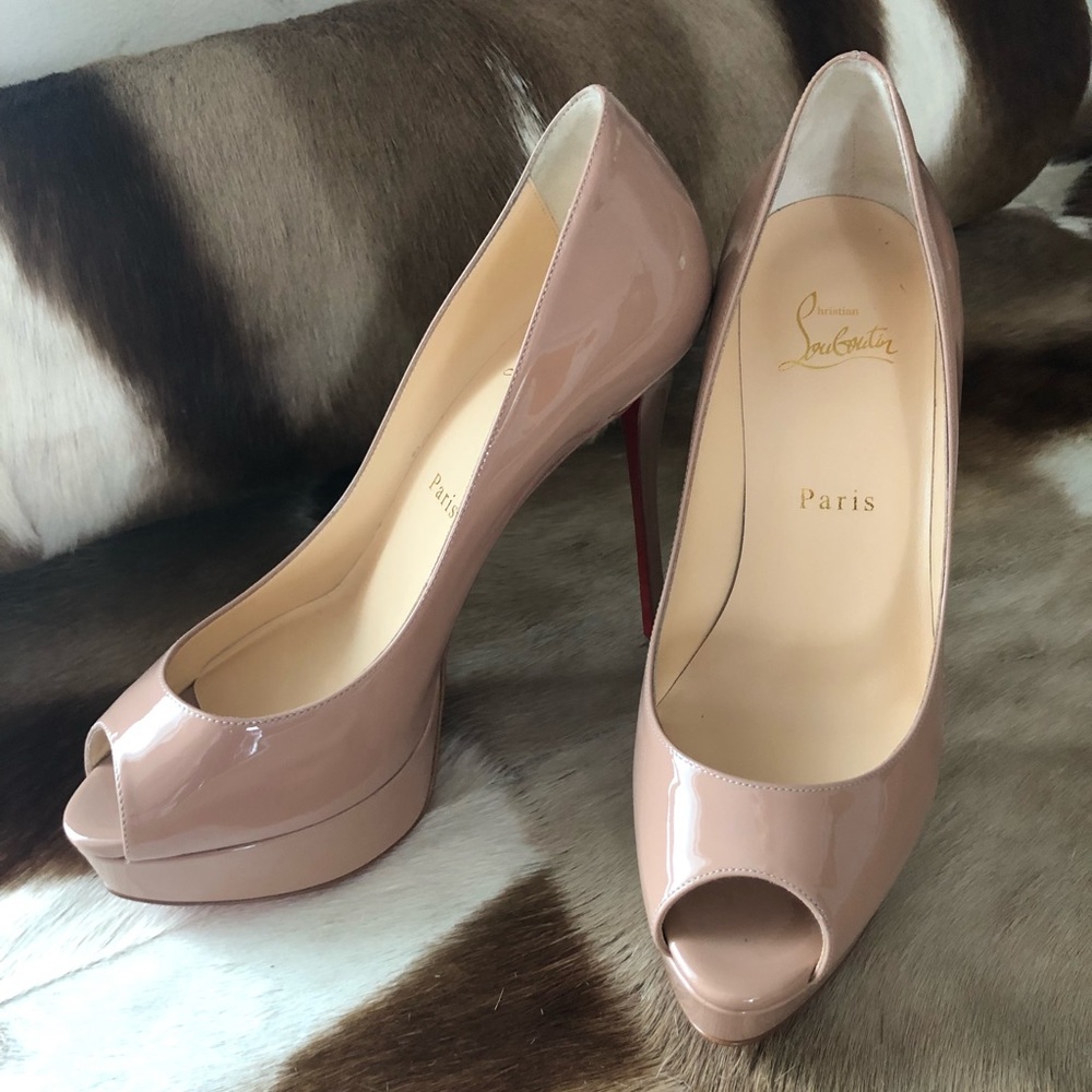 Christian Louboutin Fetish Peep 130mm Nude EU 38.5